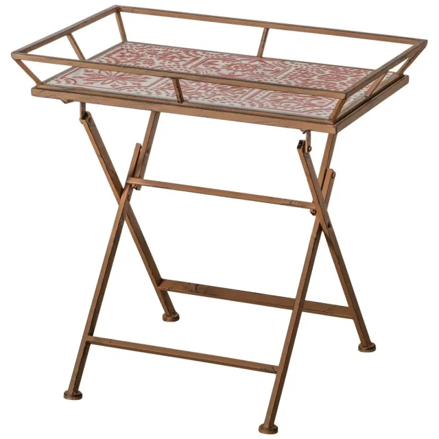 Boltze Tuintafeltje Butler Tray Rosso Metaal Bruin