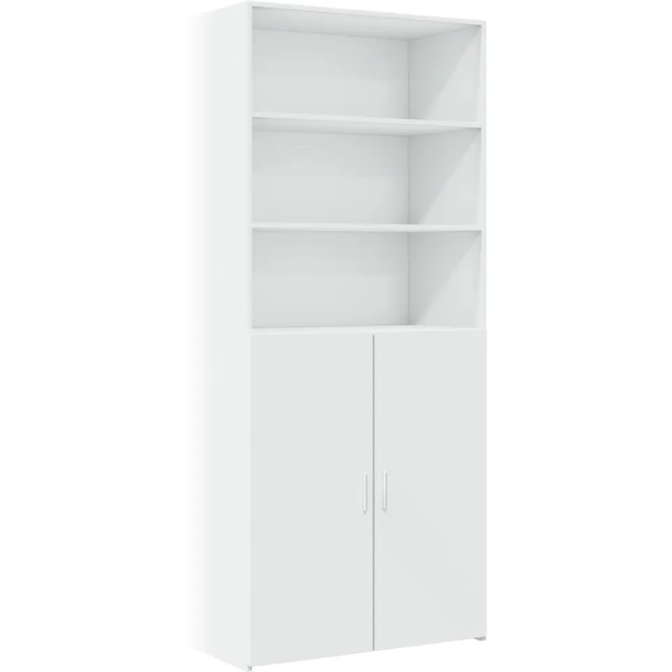 vidaXL Hoge kast 80x42,5x249 cm bewerkt hout wit