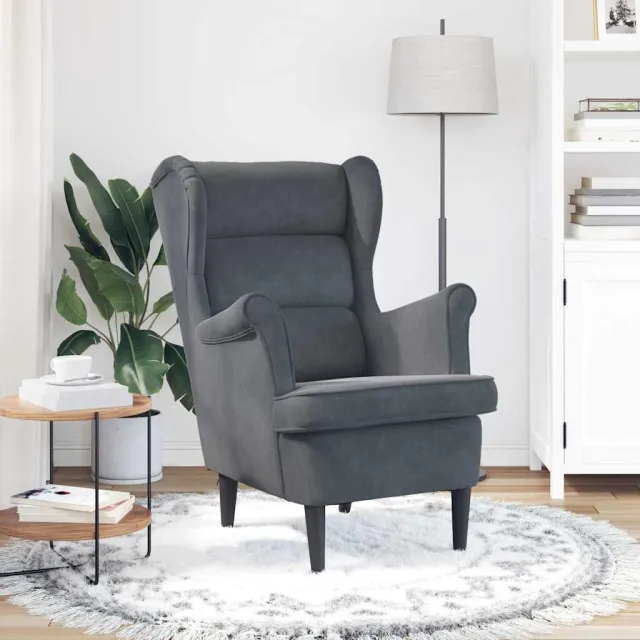 vidaXL Fauteuil Donkergrijs Fluweel
