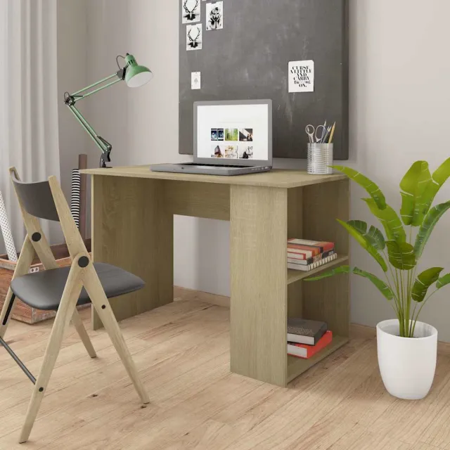 vidaXL Bureau 110x60x73 cm bewerkt hout sonoma eikenkleurig, foto 2