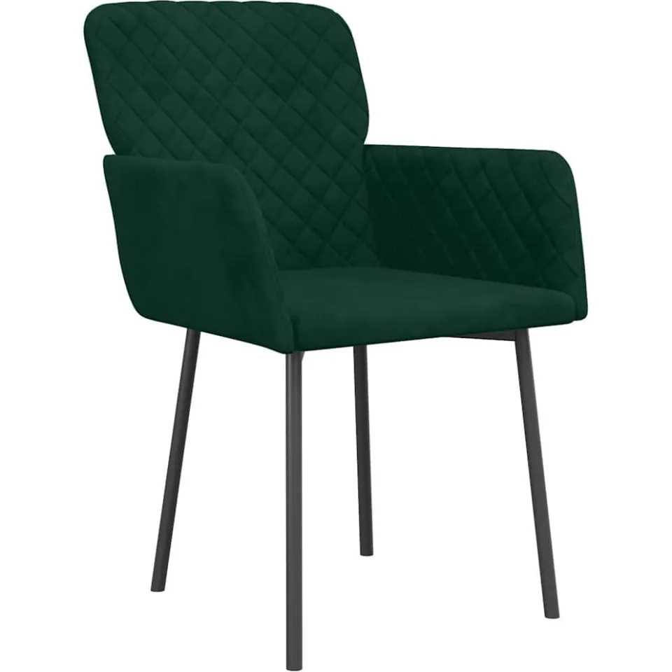vidaXL Eetkamerstoelen 2 st fluweel donkergroen