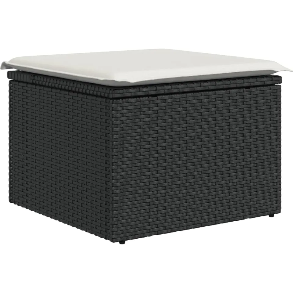 vidaXL 12-delige Loungeset met kussens poly rattan zwart
