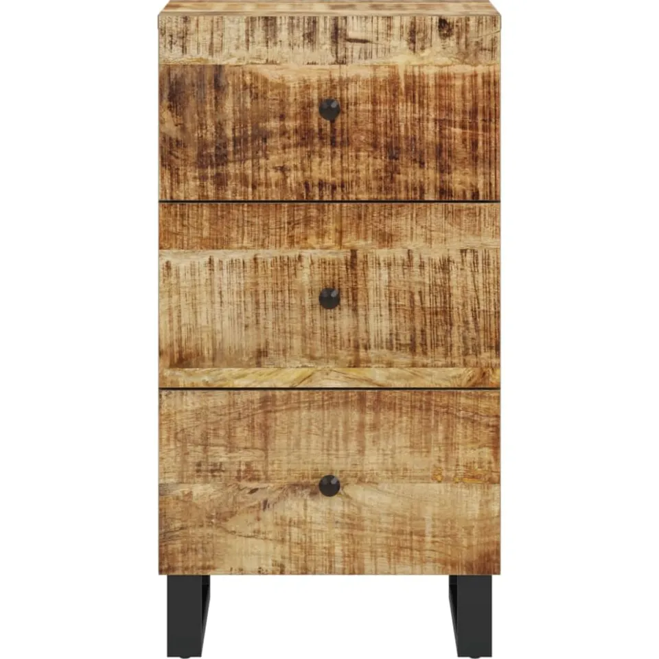 vidaXL Dressoir met 3 lades 40x33,5x75 cm massief mangohout Bruin