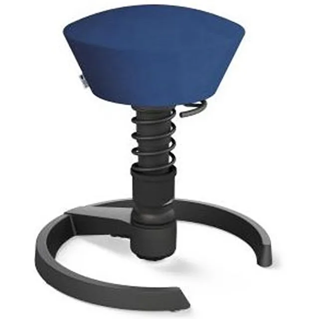 Aeris Swopper - ergonomische bureaukruk - zwart onderstel - blauwe zitting - gliders - wol - standaard Zwart-blauw