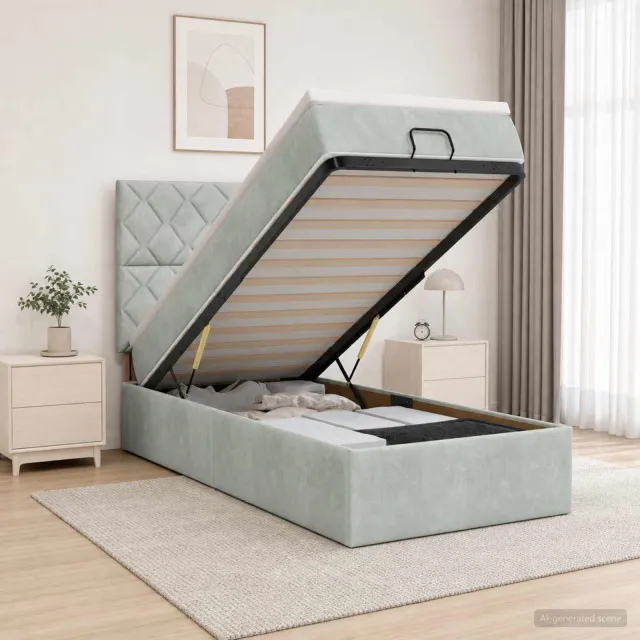 vidaXL Ottoman bed met matras Lichtgrijs 80 x 200 cm Fluweel