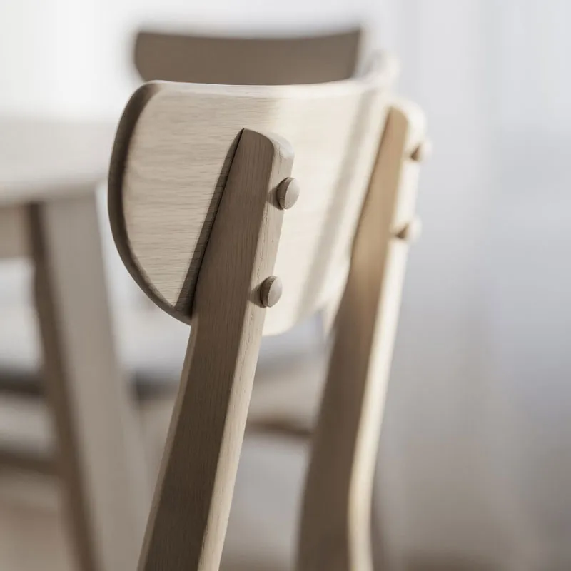 Rowico Home Rodham houten eetkamerstoel whitewash - gestoffeerde zitting lichtgrijs, foto 4