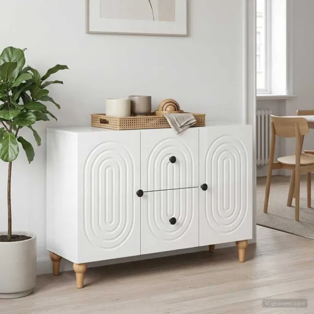 vidaXL TV-kast met lade Hoogglans Wit 89 x 34,5 x 60 cm Bewerkt hout