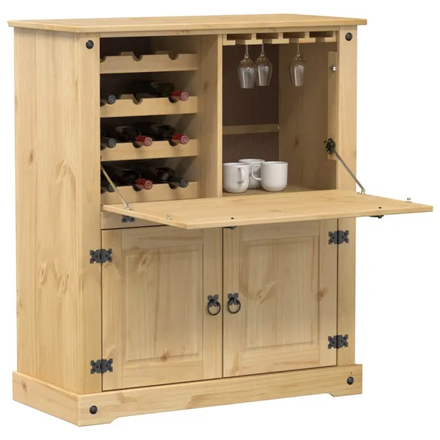 vidaXL Wijnkast Corona 97x45x114 cm massief grenenhout Bruin