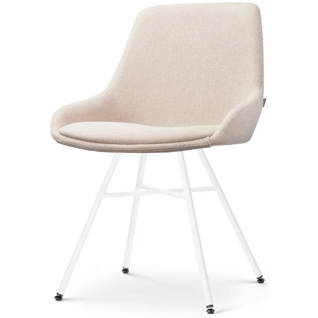 Nolon Noa-Isa eetkamerstoel beige - wit onderstel
