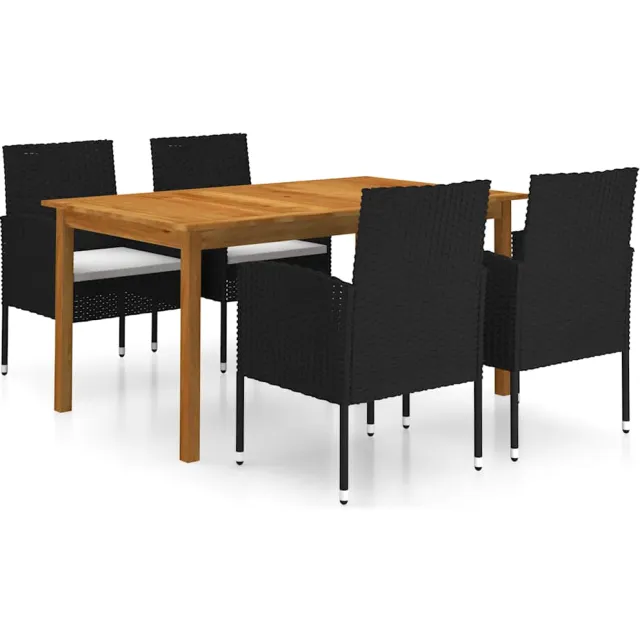 vidaXL 5-delige Tuinset zwart