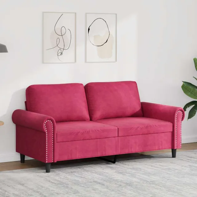 vidaXL Tweezitsbank 140 cm fluweel wijnrood