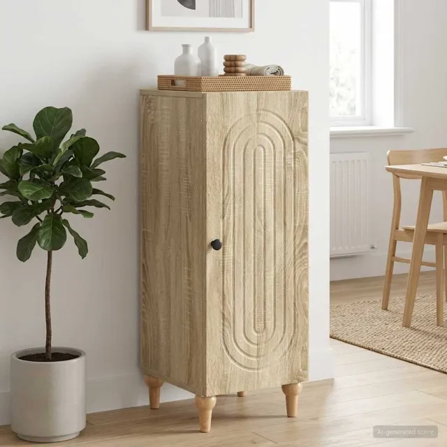 vidaXL Dressoir Sonoma Eiken 33 x 34,5 x 90 cm Bewerkt hout, foto 2
