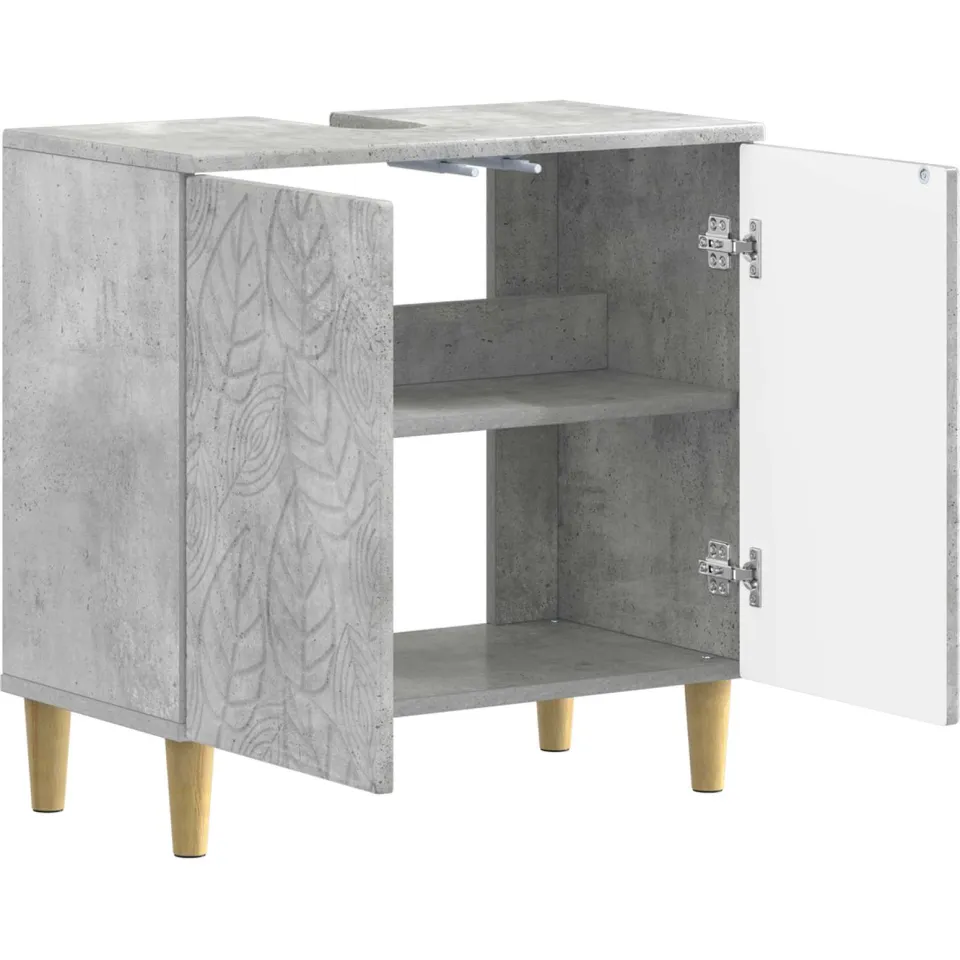 vidaXL Badkamer wastafelkast DELFT Betongrijs 59,5 x 31,5 x 59 cm