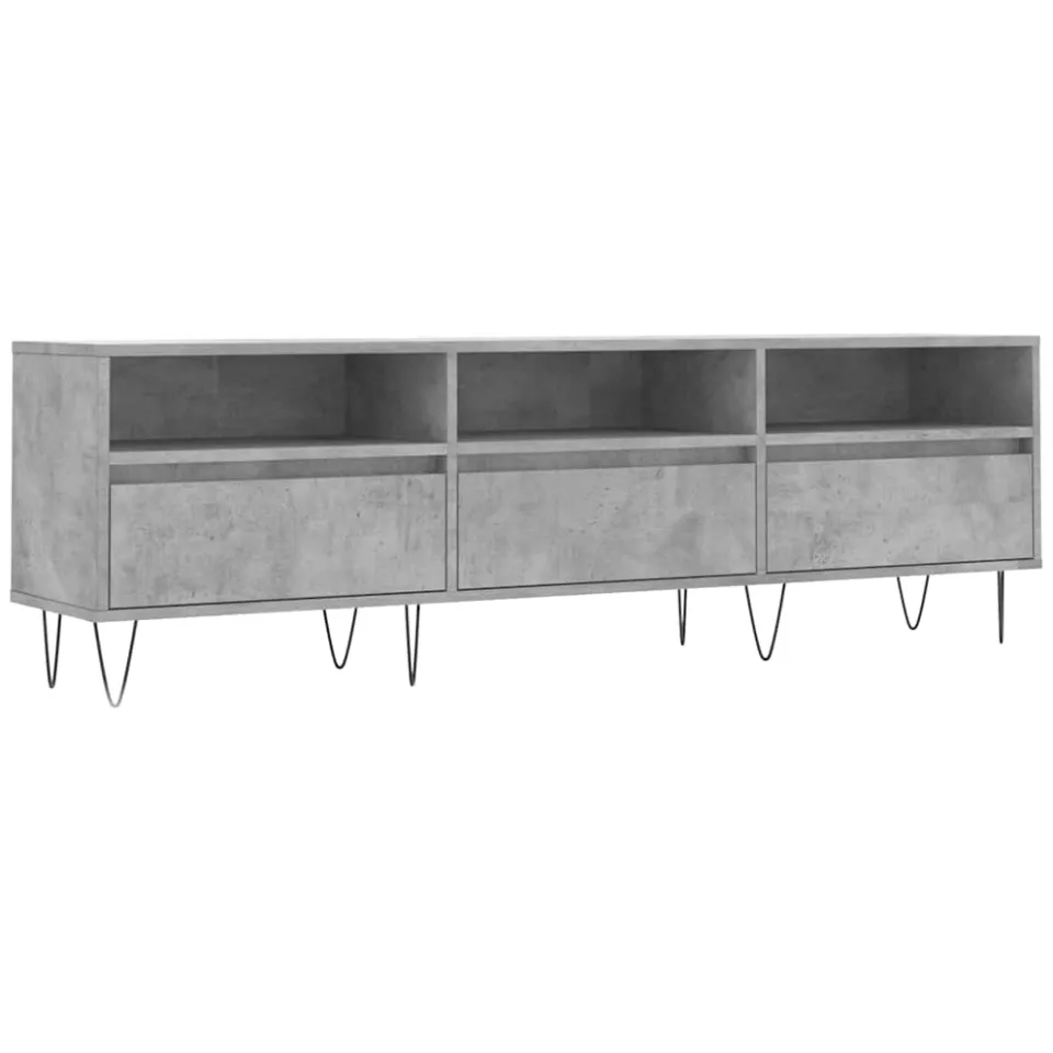 vidaXL Tv-meubel 150x30x44,5 cm bewerkt hout betongrijs grijs, foto 3