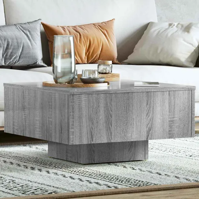 vidaXL Salontafel 60x60x31,5 cm bewerkt hout grijs sonoma eikenkleurig, foto 2