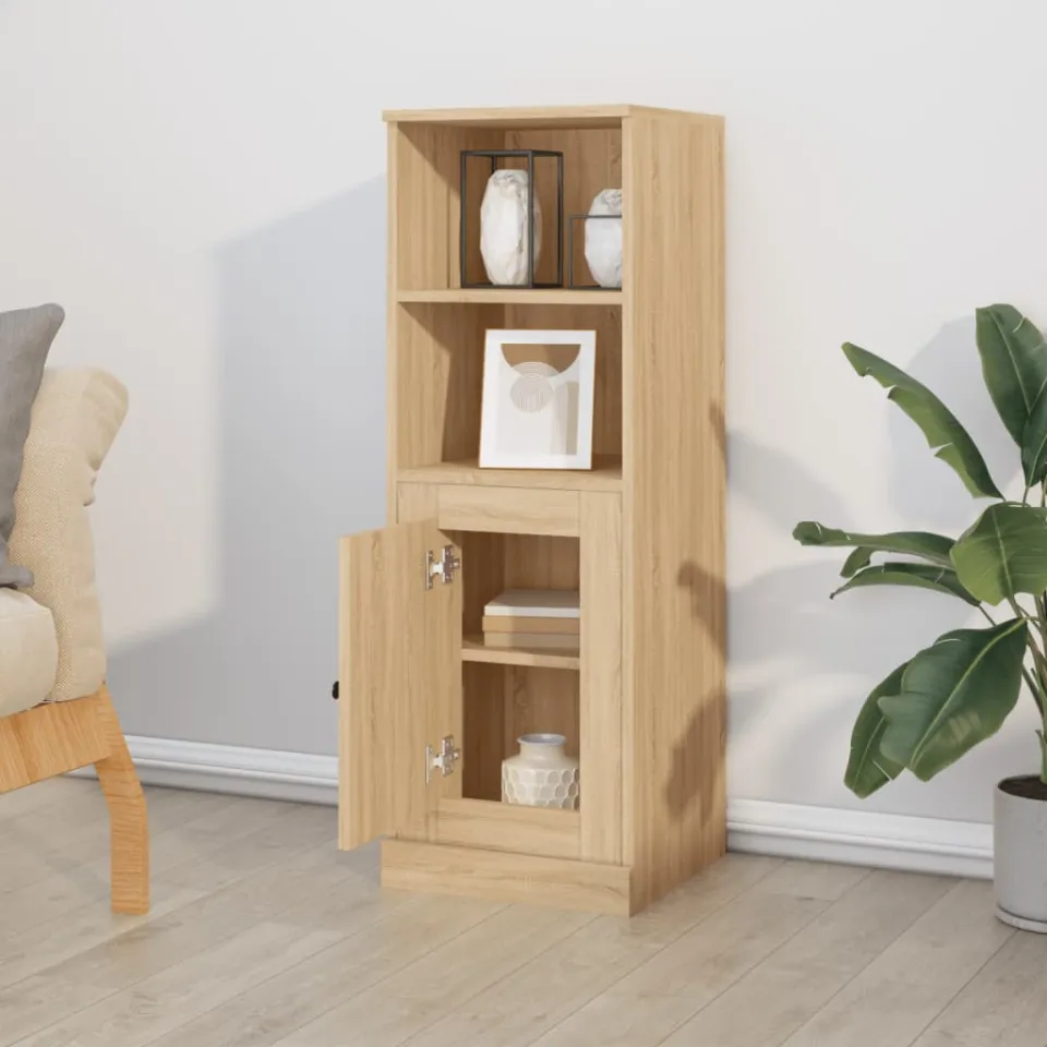 vidaXL Hoge kast 36x35,5x103,5 cm bewerkt hout sonoma eikenkleurig, foto 3