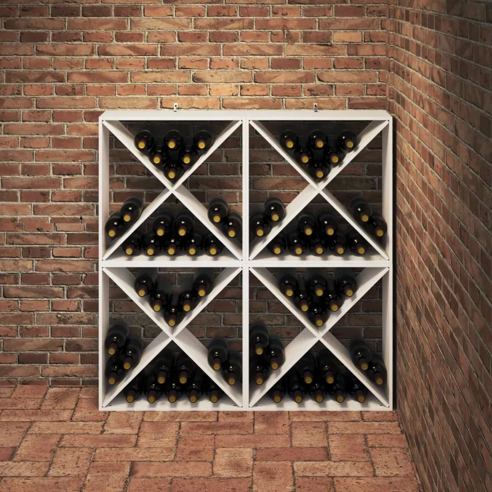 vidaXL Wijnrek 4 st Wit 62 x 25 x 62 cm Massief grenenhout, foto 4