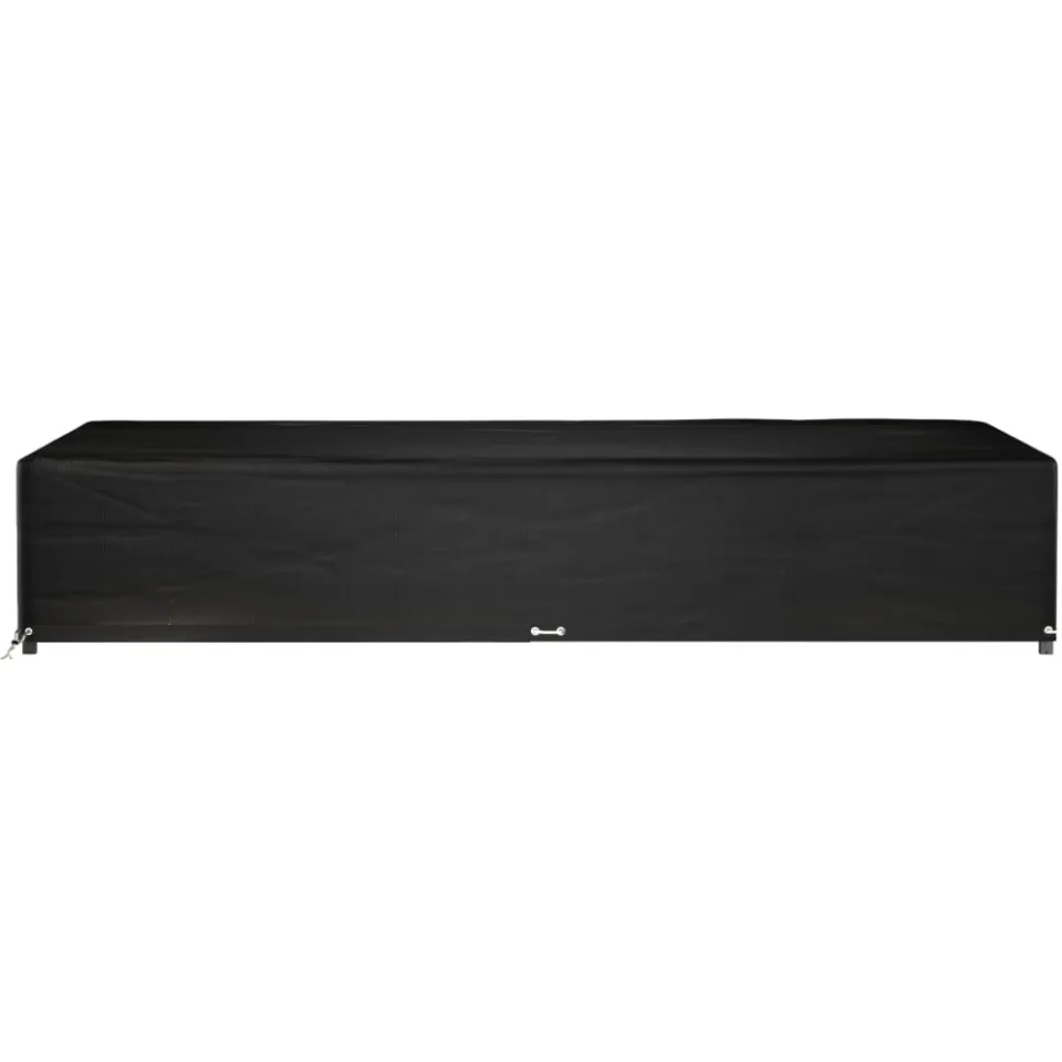 vidaXL Tuinmeubelhoes met 16 oogjes rechthoekig 325x205x60 cm Zwart