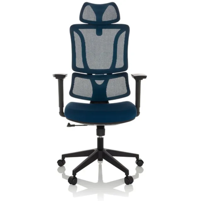 MyBuero Bureaustoel / draaistoel ERGOMY zitting stof / rugleuning mesh blauw mybuero