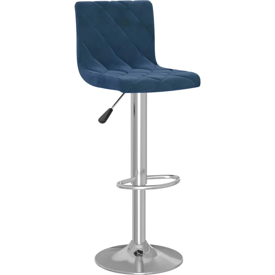 vidaXL Barkrukken 2 st fluweel blauw