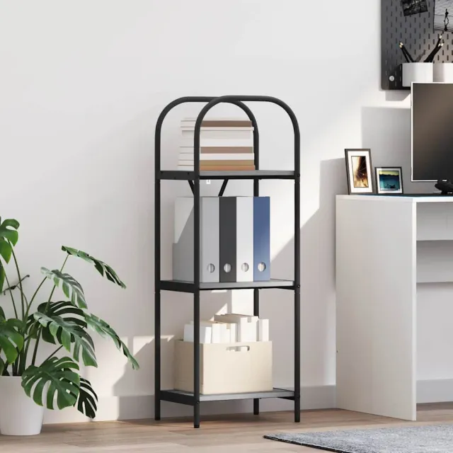 vidaXL Boekenkast 3-laags 40 x 30 x 109 cm Bewerkt hout Grijs Sonoma, foto 2