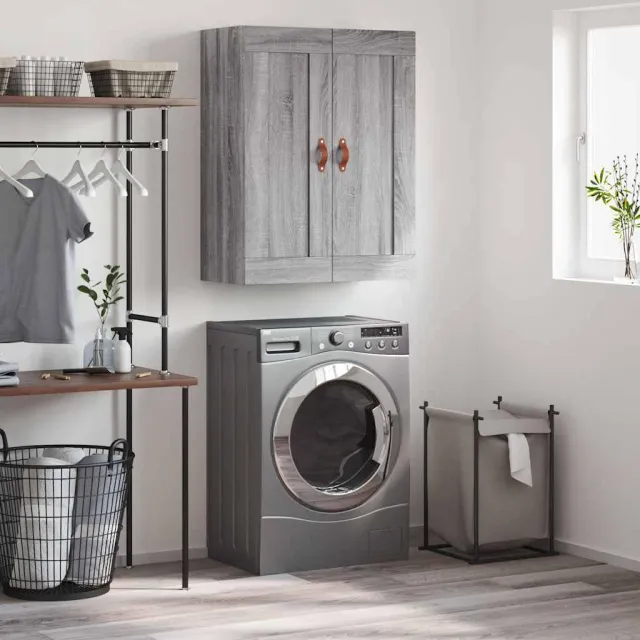 vidaXL Wandkast 69,5x34x90 cm bewerkt hout grijs sonoma eikenkleurig, foto 2