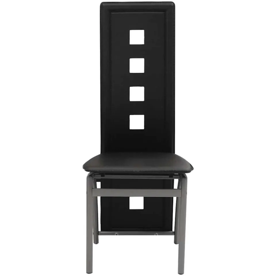 vidaXL Eetkamerstoelen 4 st kunstleer zwart, foto 2