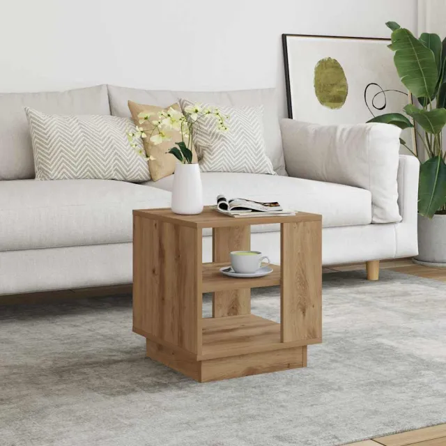 vidaXL Salontafel 40x40x43 cm bewerkt hout artisanaal eikenkleurig, foto 2
