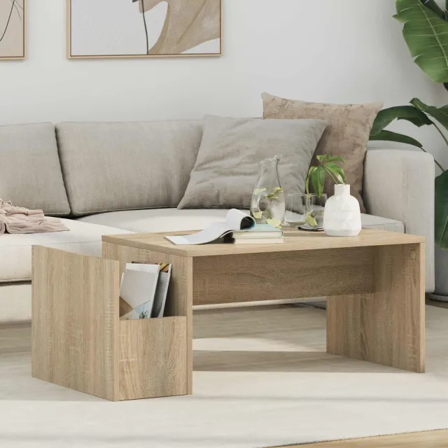 vidaXL Salontafel Sonoma Eiken 90 x 45 x 35 cm Bewerkt hout, foto 2