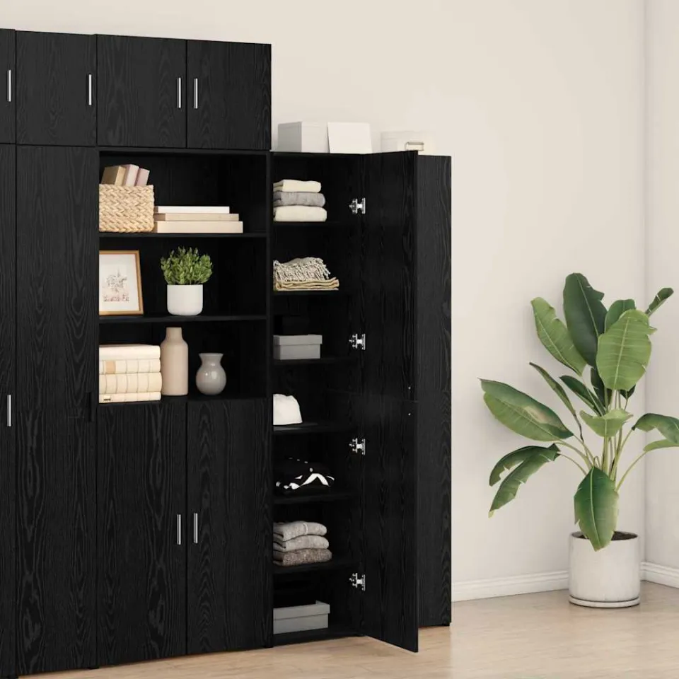 vidaXL Hoge kast Zwart Eiken 40 x 42,5 x 185 cm, foto 4