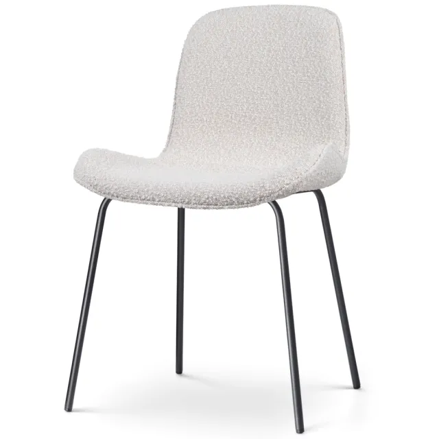 Nolon Nora-Fé eetkamerstoel bouclé beige - zwart onderstel