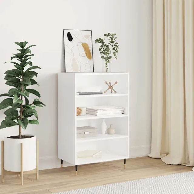 vidaXL Hoge kast 57x35x90 cm bewerkt hout wit, foto 2