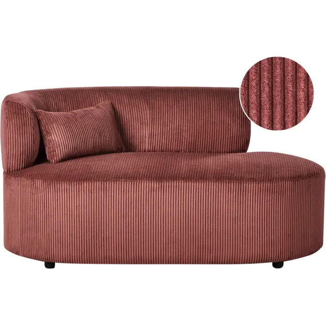 Beliani VANVEY - Chaise longue - Rood - Linkszijdig - Corduroy