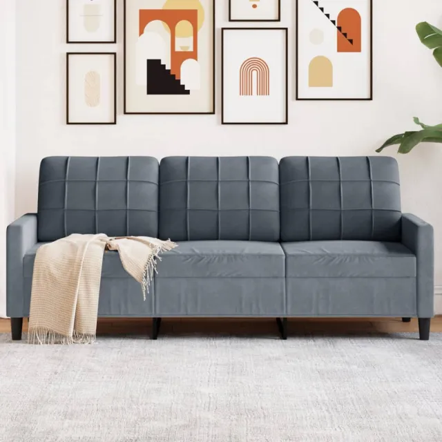 vidaXL Driezitsbank 180 cm fluweel donkergrijs