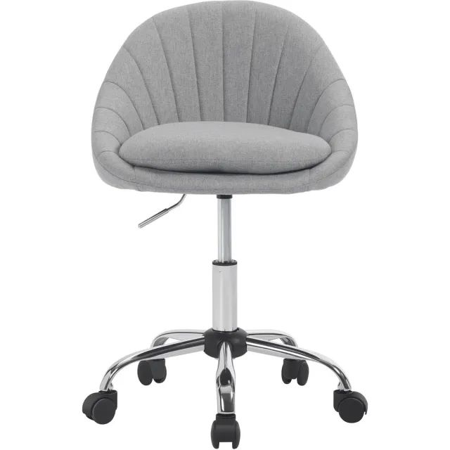 Lejoraa Ergonomische Bureaustoel met Wielen – Draaibare Make-upstoel – Comfortabele Werk- en Studie stoel voor Thuis fluweelzacht licht grijs.