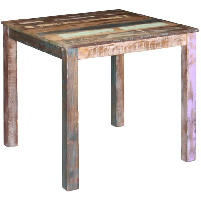 vidaXL Eettafel 80x82x76 cm massief gerecycled hout Meerkleurig