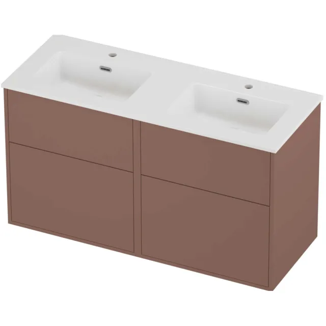 Proline Tribute Badmeubelset Porselein Elegant Voor Grepen 120x46x67 cm Glans Wit Beauty Blush Rosé Goud