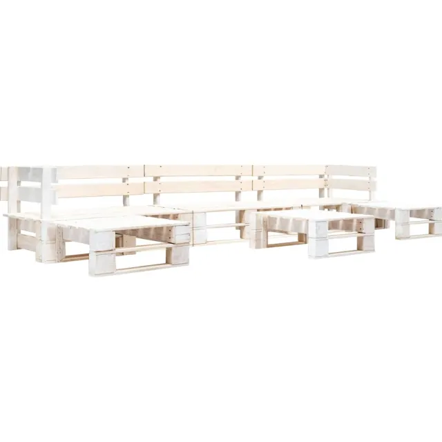 vidaXL 6-delige Loungeset pallet hout wit
