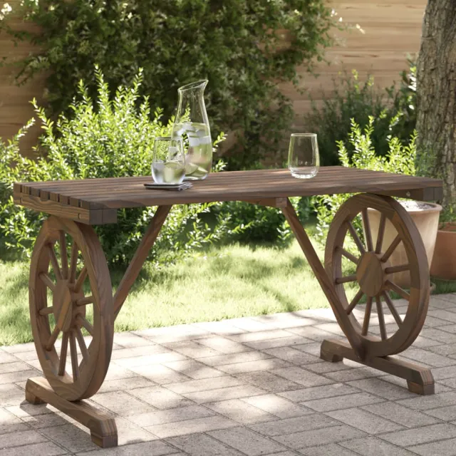 vidaXL Tuintafel 115x55x65 cm massief vurenhout bruin, foto 2
