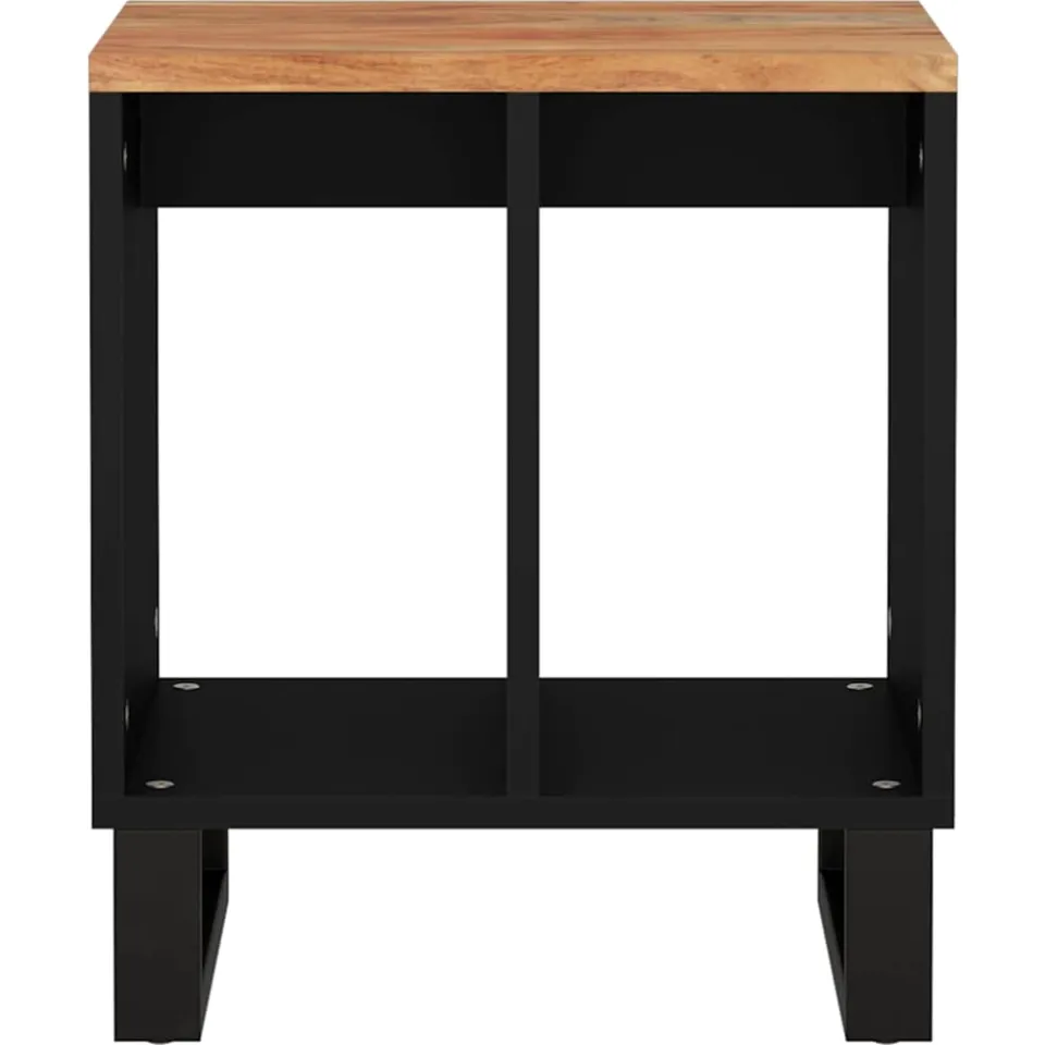 vidaXL Bijzettafel 40x31x46 cm massief acaciahout en bewerkt hout bruin, foto 4