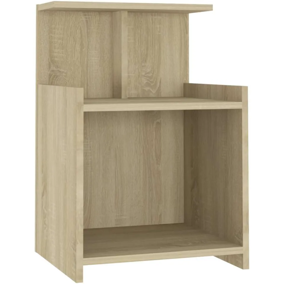 vidaXL Nachtkastjes 2 st 40x35x60 cm bewerkt hout sonoma eikenkleurig Bruin