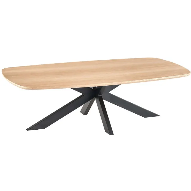 Vestland Ovale Eiken Salontafel - 130x70x38 cm - Matrixpoot Salontafel Eiken