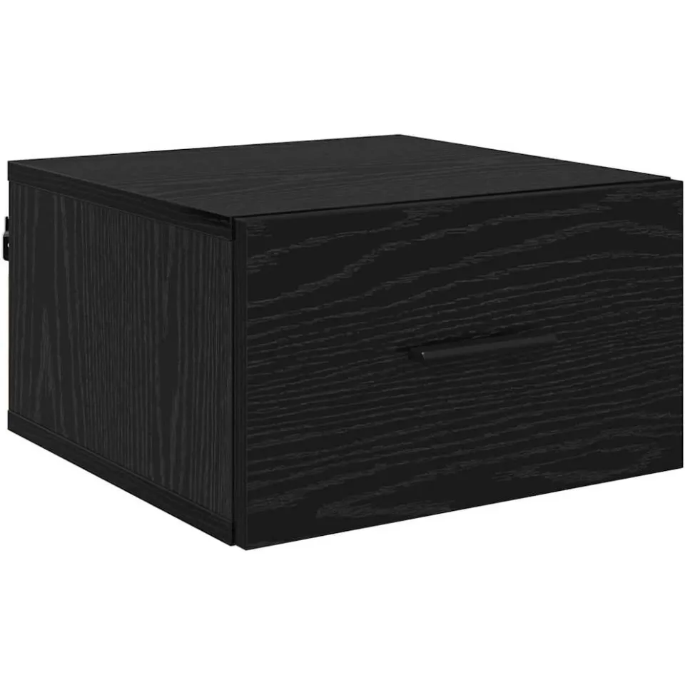 vidaXL Nachtkastje Zwart eiken 35 x 35 x 20 cm Bewerkt hout