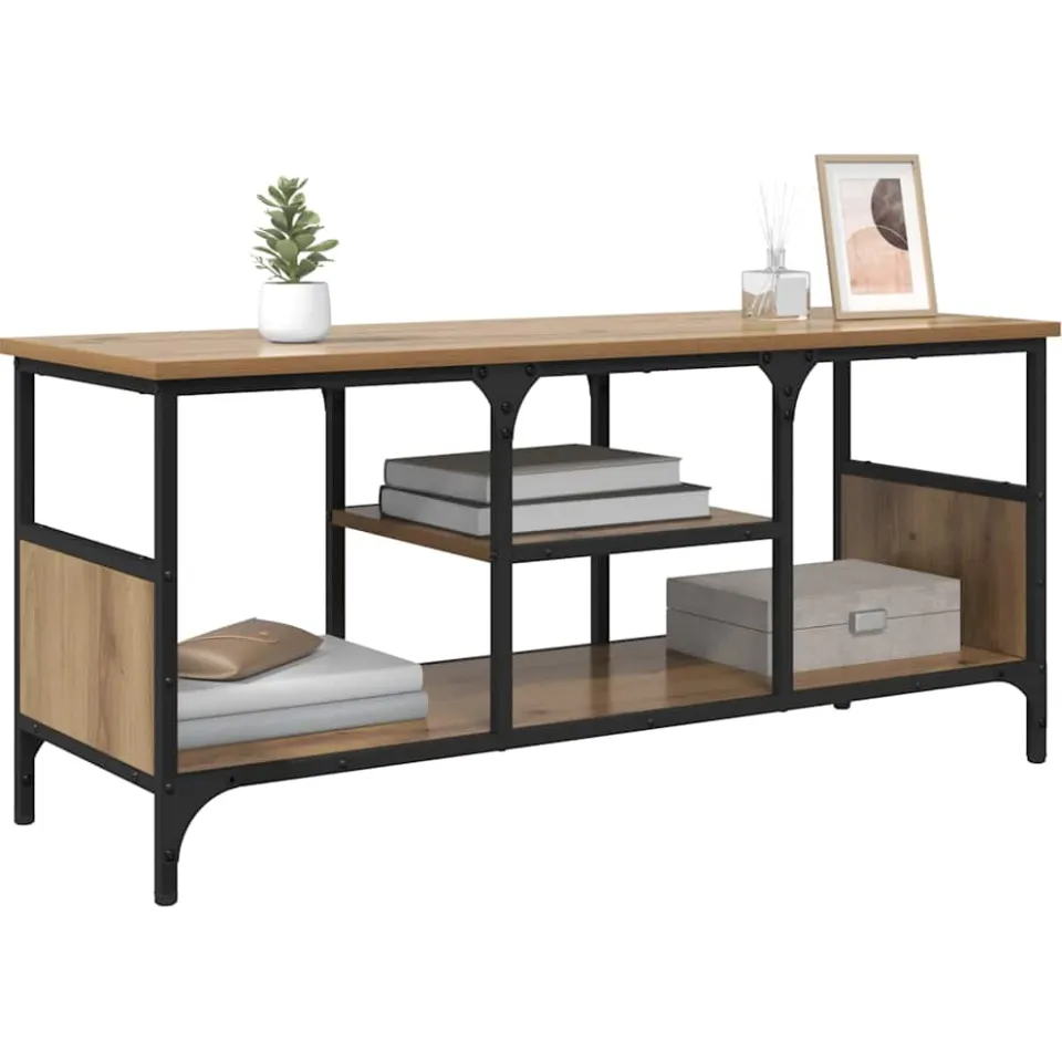 vidaXL TV-kast 100 x 35 x 45 cm Artisan Eiken Gemonteerd hout en ijzer, foto 3