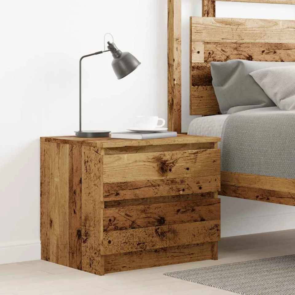 vidaXL Nachtkastje 50x40x43.5 cm bewerkt hout oud houtkleurig bruin, foto 3