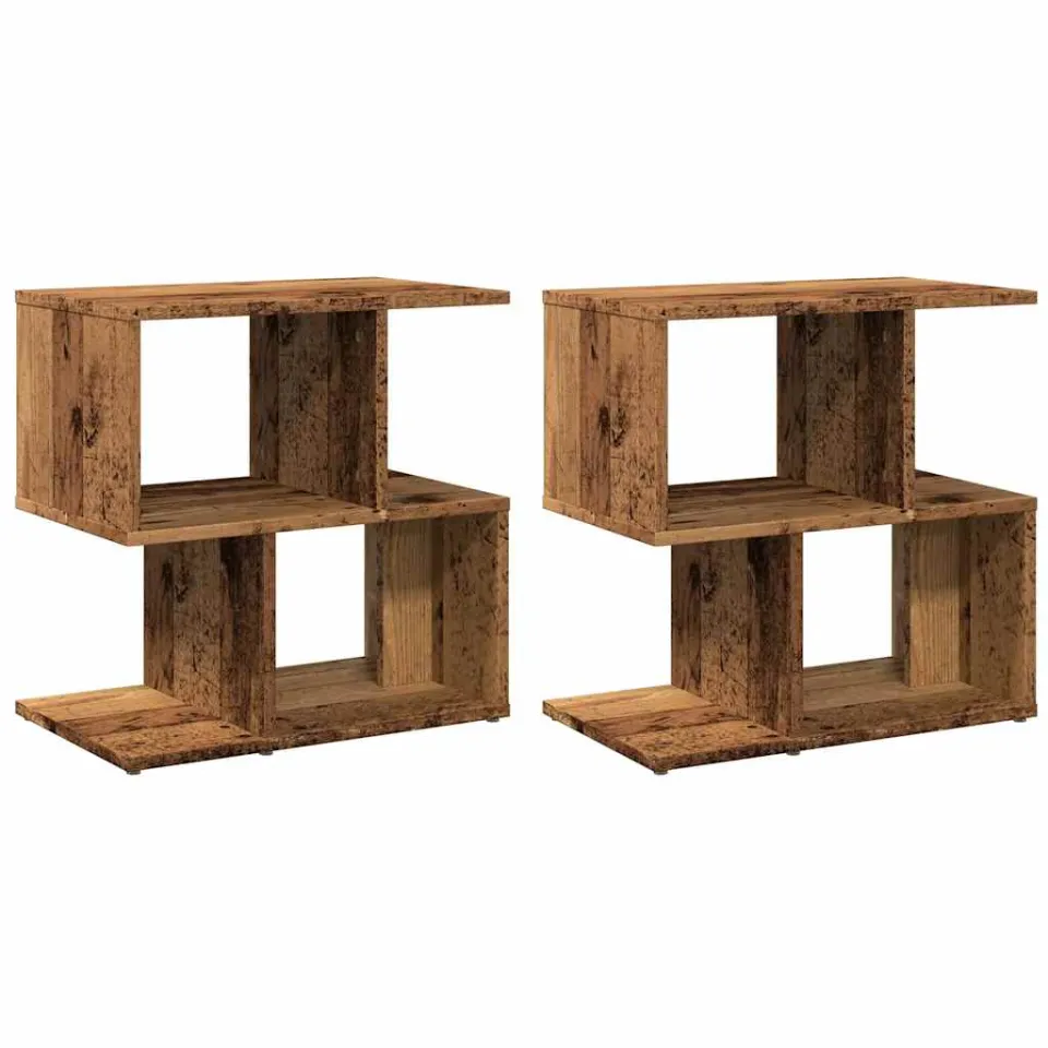 vidaXL Nachtkastjes 2 st 50x30x51,5 cm bewerkt hout oud houtkleurig bruin, foto 3