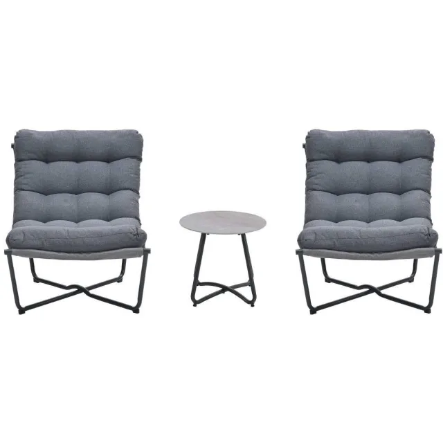 Garden Impressions Danzig relaxstoelen set Antraciet