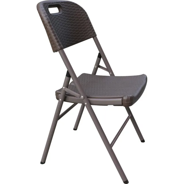 Rijoka Inklapbare Stoelen Met Rattan Design - Klapstoelen - 4 stuks | Bruin