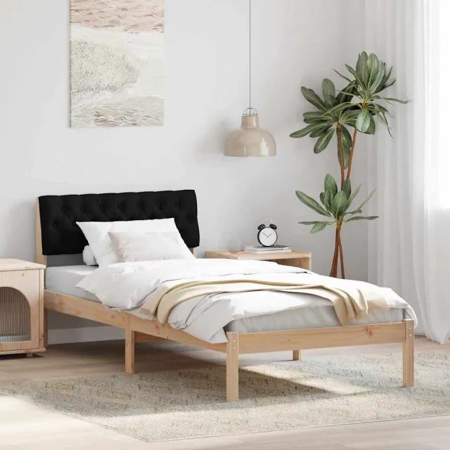vidaXL Bedframe Bruin en zwart 90 x 190 cm Massief grenenhout