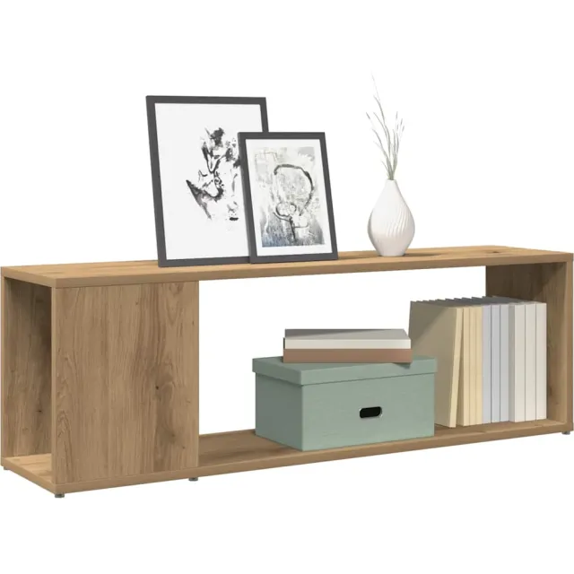 vidaXL Tv-meubel 100x24x32 cm bewerkt hout artisanaal eikenkleur Bruin